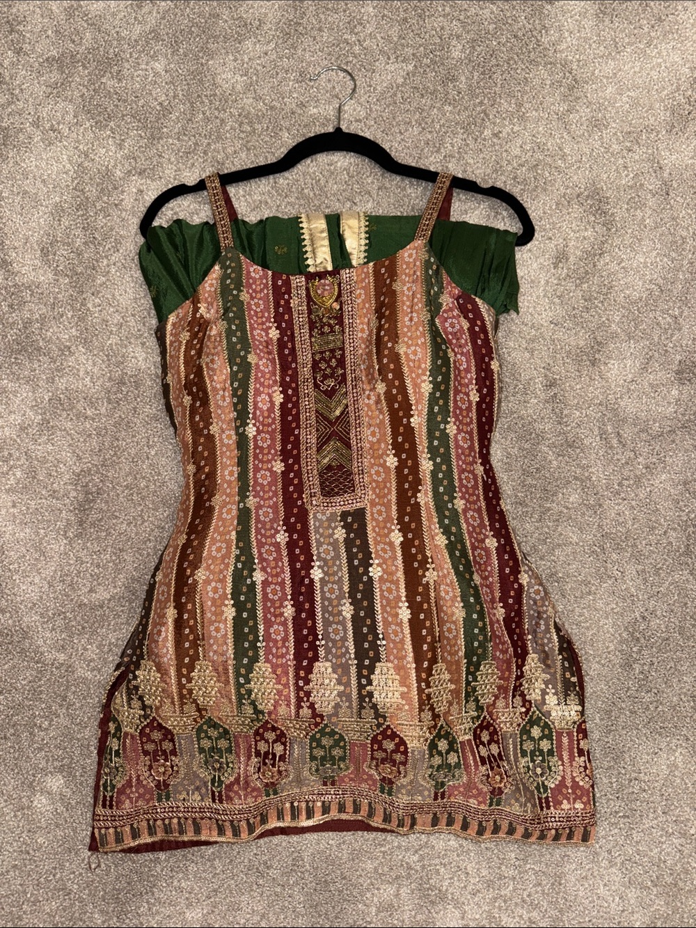 Traditional Indian Sharara Gharara Embroidered Sleeveless Dress